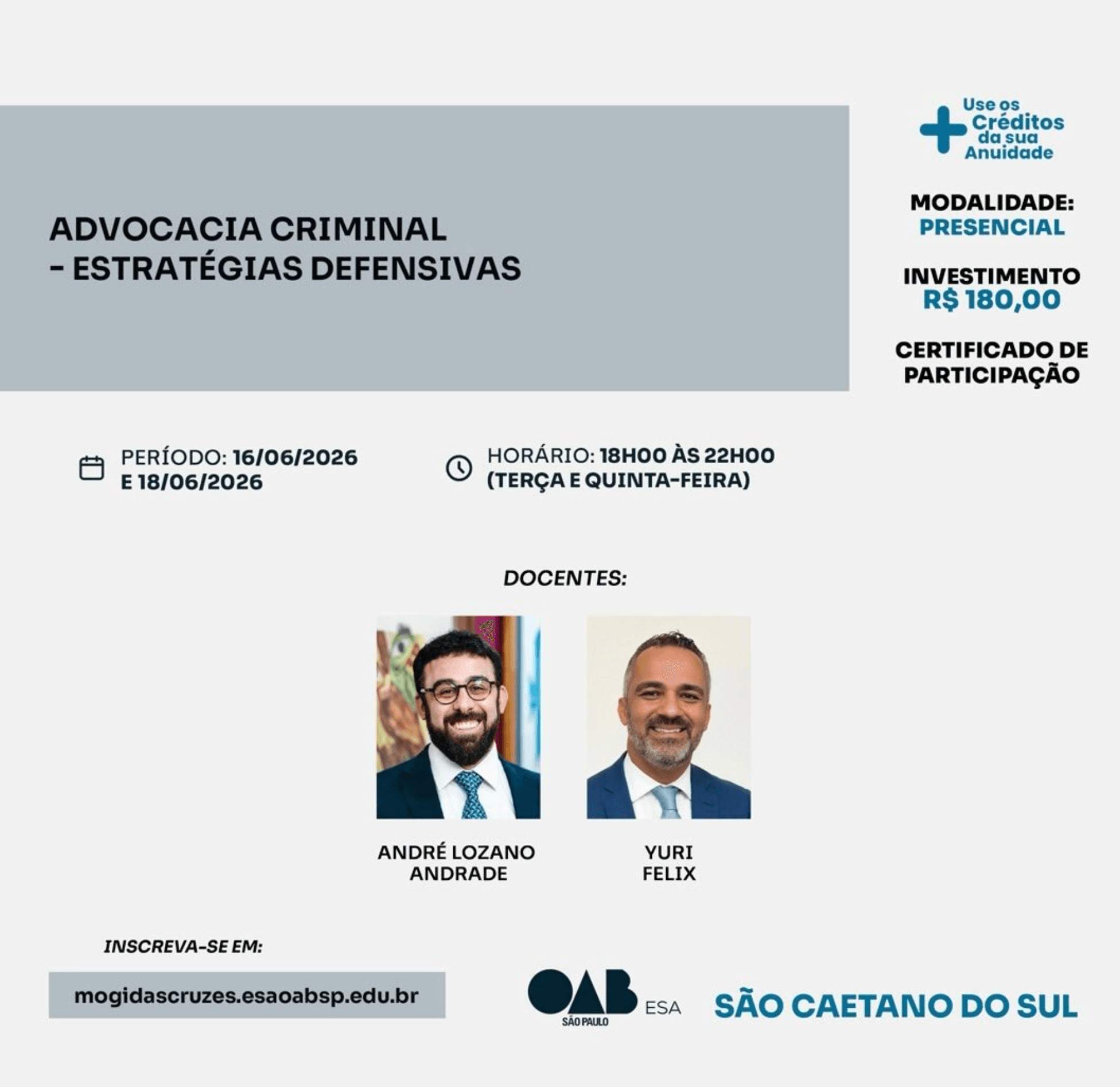 📙 ESA SCS: Advocacia Criminal - Estratégias Defensiva