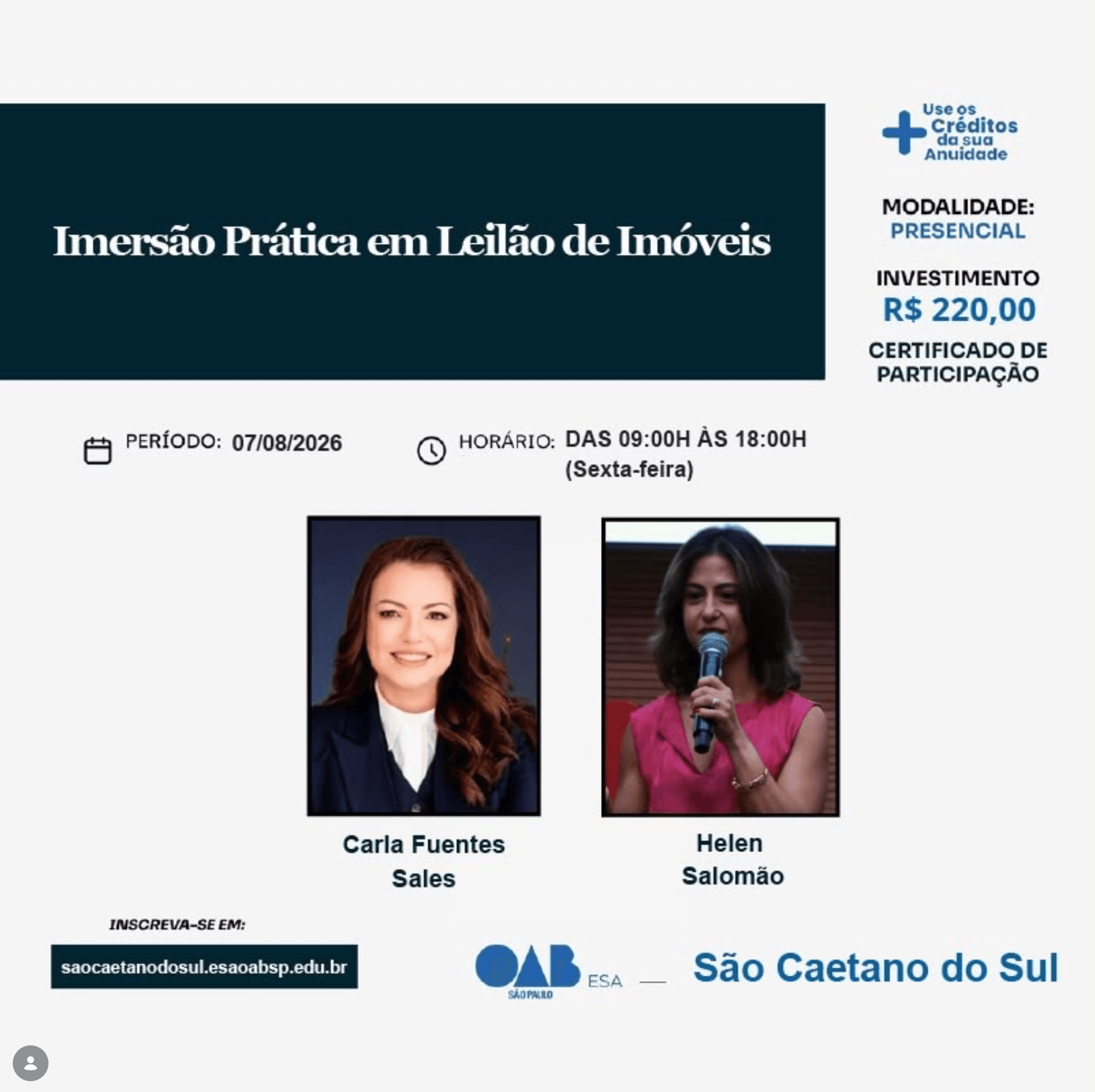 📙 ESA SCS: Imersão Prática em Leilão de Imóveis