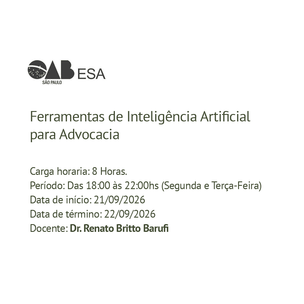📙 ESA SCS: Ferramentas de Inteligência Artificial para Advocacia
