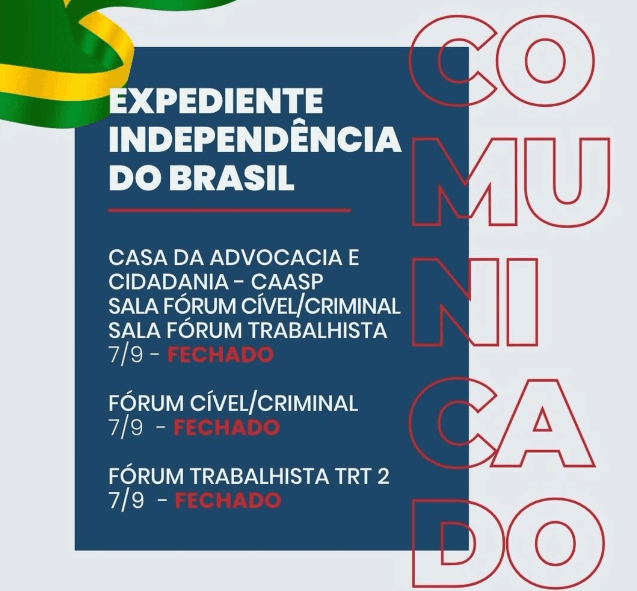 ⚠️EXPEDIENTE | INDEPENDÊNCIA DO BRASIL