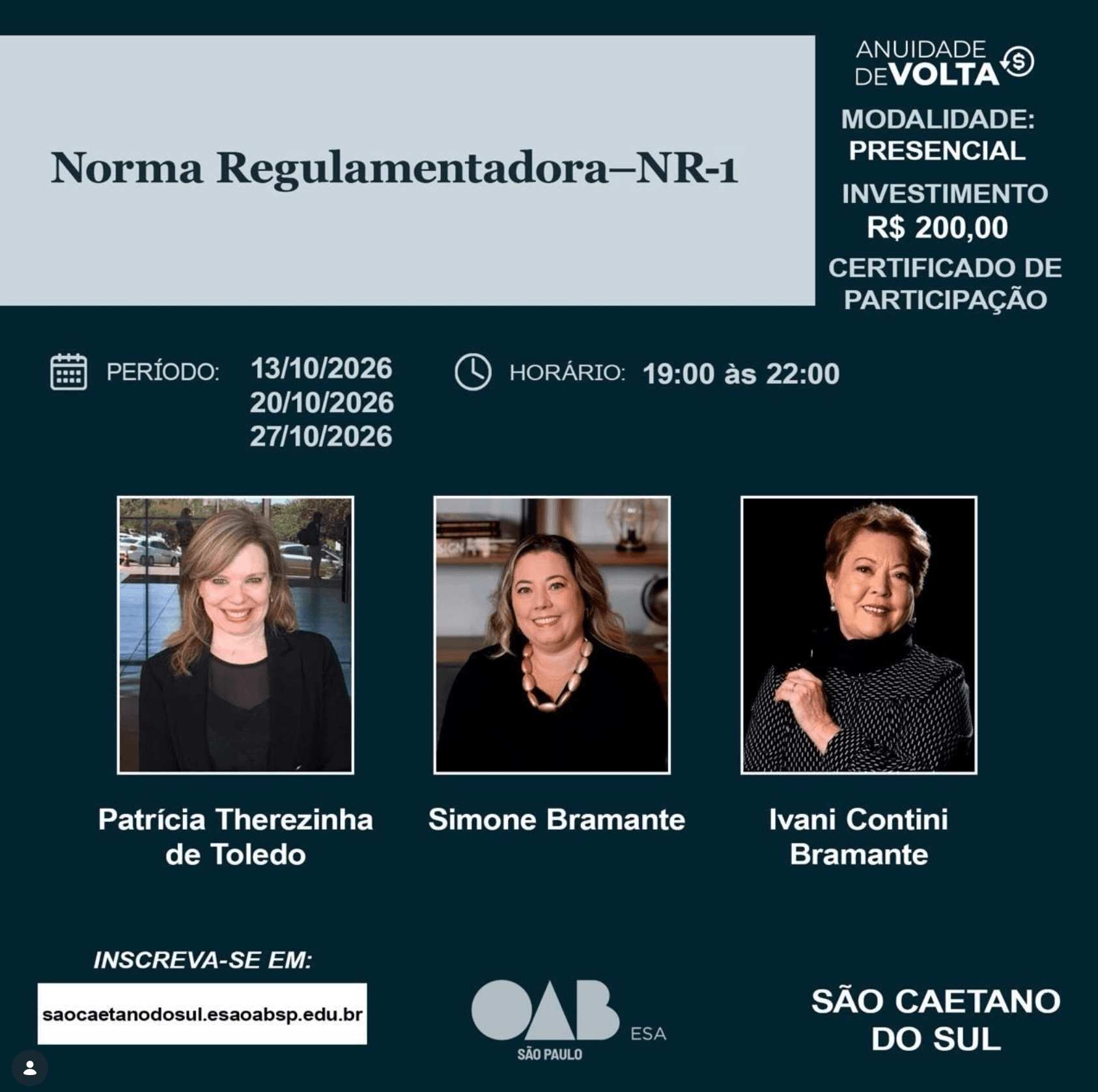 📙 ESA SCS: Norma Regulamentadora – NR-1